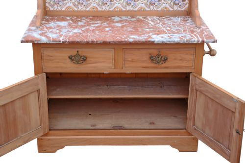 fig 1. Victorian satinwood marble washstand or dressing table
