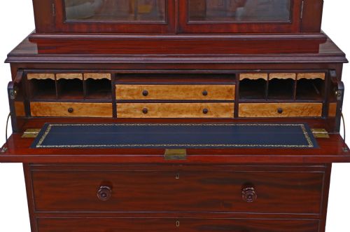 fig 1. Georgian mahogany secretaire bookcase desk
