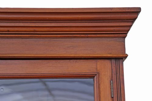 fig 1. Victorian walnut glazed bookcase display cabinet