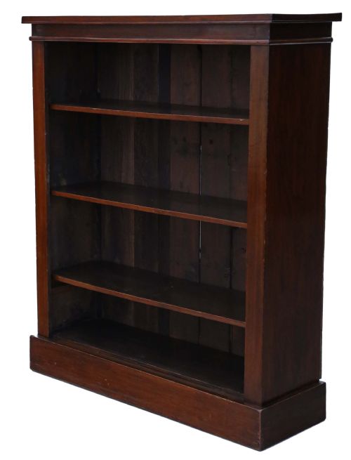 Victorian Mahogany Open Bookcase Adjustable Shelves
