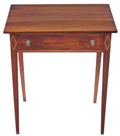 Georgian Inlaid Yew Cedar Writing Desk Table