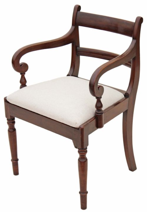 Victorian Mahogany Desk Office Elbow Chair