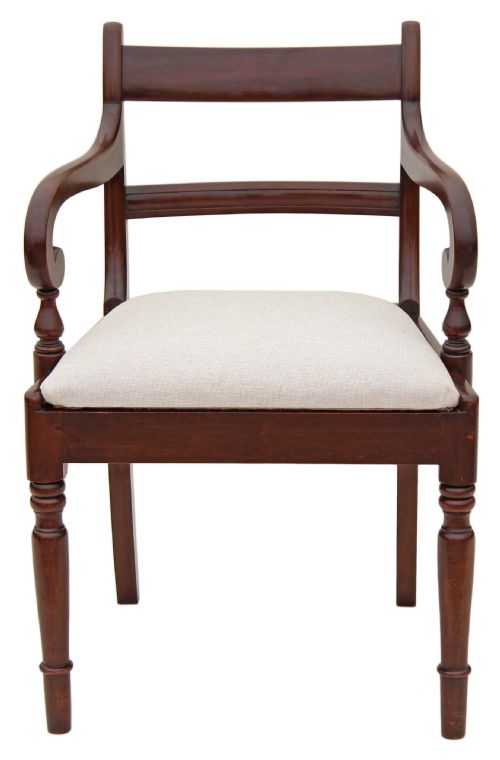 fig 1. Victorian mahogany desk office elbow chair