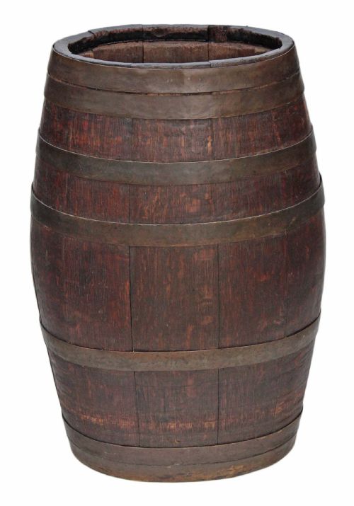fig 1. Coopered oak elliptical oval hall stick or umbrella stand