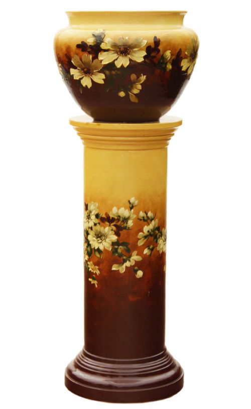 Victorian Majolica Jardiniere Pedestal Stand Column