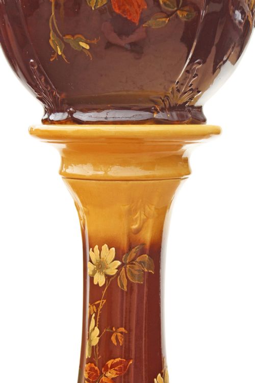 fig 2. Victorian majolica jardiniere pedestal column stand