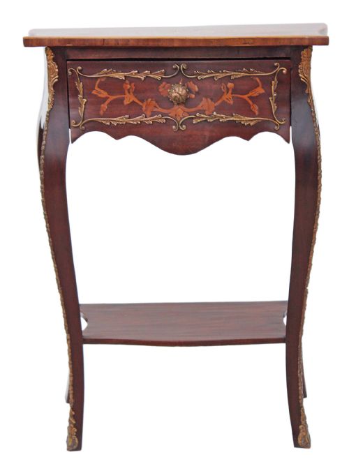fig 1. French mahogany marquetry ormolu side table occasional