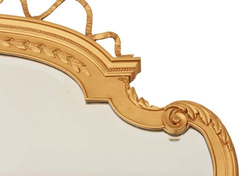 fig 2. Ribbon top shaped wall mirror overmantle