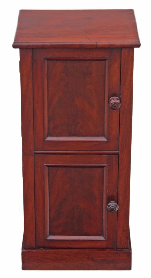 fig 1. Victorian flame mahogany bedside table cabinet