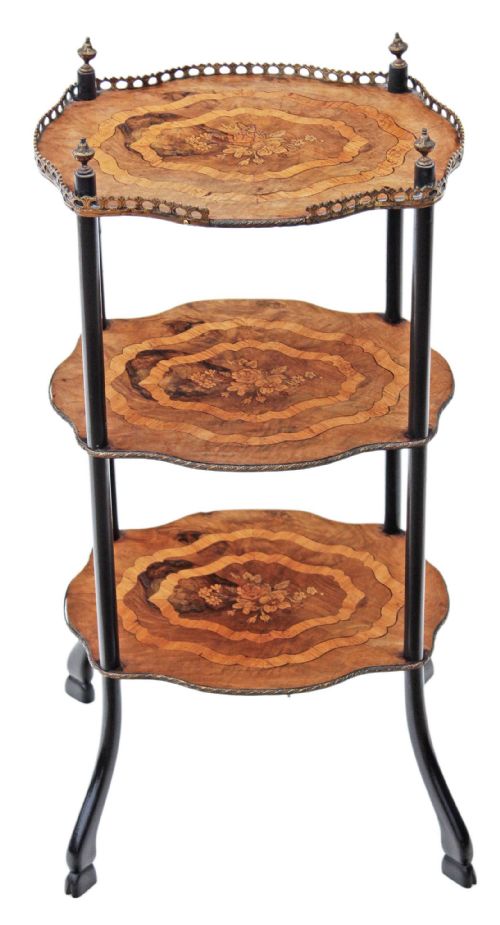 fig 1. French inlaid walnut etagere whatnot