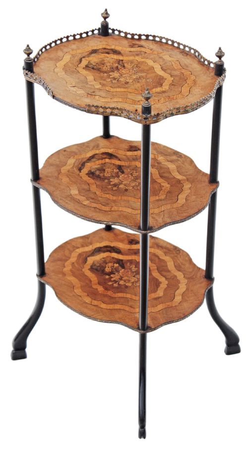 fig 3. French inlaid walnut etagere whatnot