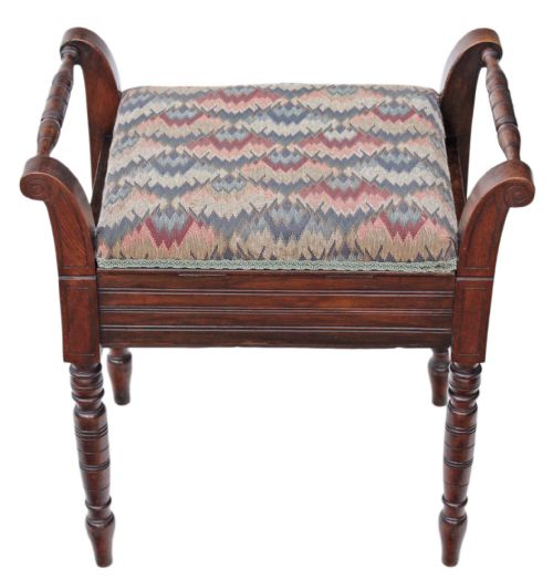 Mahogany Edwardian Piano Music Stool