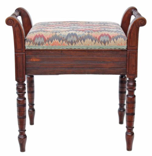 fig 2. Mahogany Edwardian piano music stool