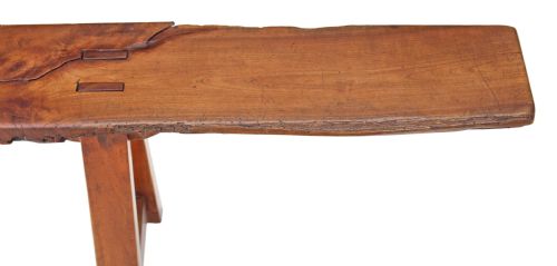 fig 2. Victorian fruitwood oak cherry seat bench