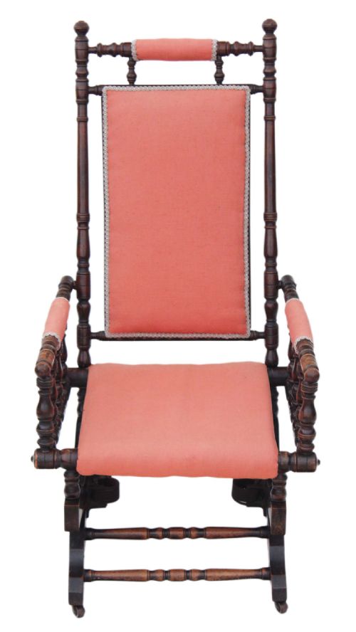 fig 1. Victorian American walnut beech rocking chair