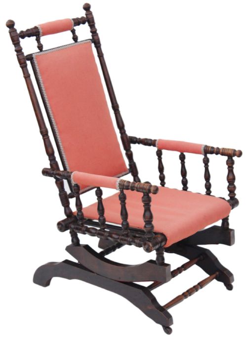 fig 2. Victorian American walnut beech rocking chair