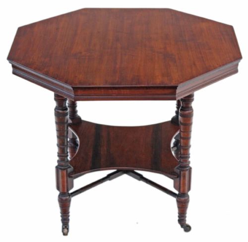 Victorian Walnut Octagonal Centre Side Table