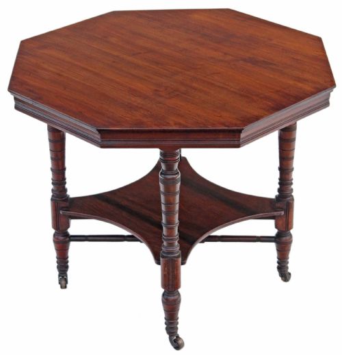 fig 1. Victorian walnut octagonal centre side table