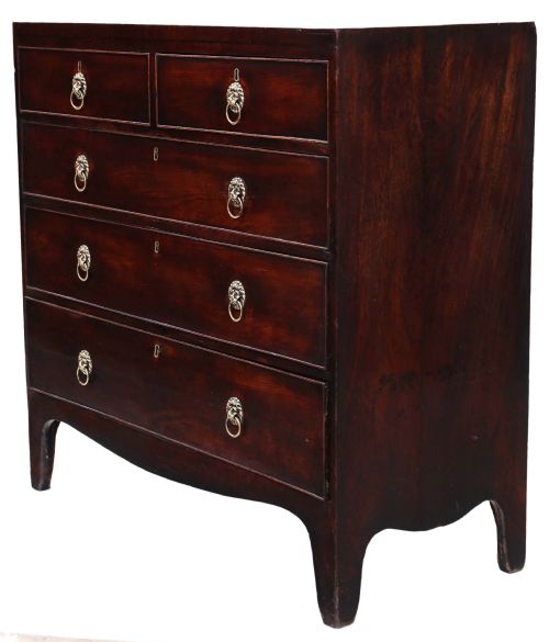 fig 1. Georgian caddy top mahogany chest of drawers
