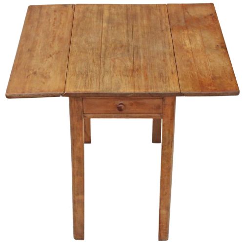 Drop Leaf Scrub Top Pine Kitchen Dining Table with Drawers