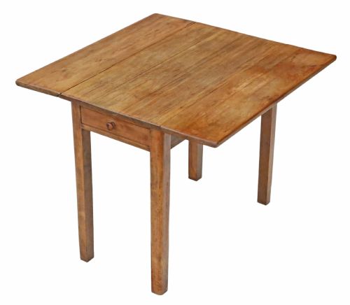 fig 1. Drop leaf scrub top pine kitchen dining table with drawers