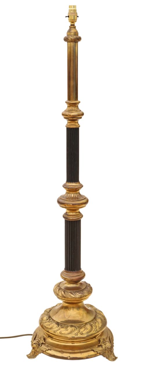 Polished Brass Library Standard Reading Lamp