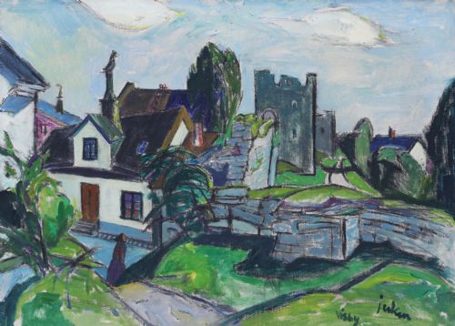 fig 1. Oil on canvas painting Visby Sweden