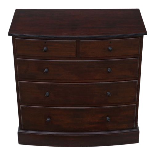 fig 1. Waring and Gillow bow front mahogany chest of drawers