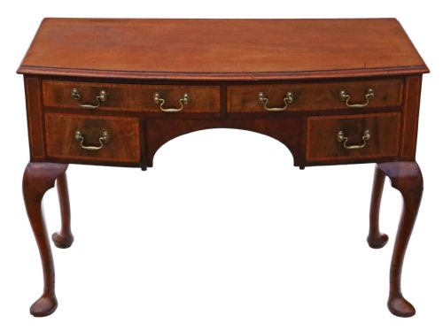Edwardian Cross-banded Mahogany Writing Table Desk Dressing