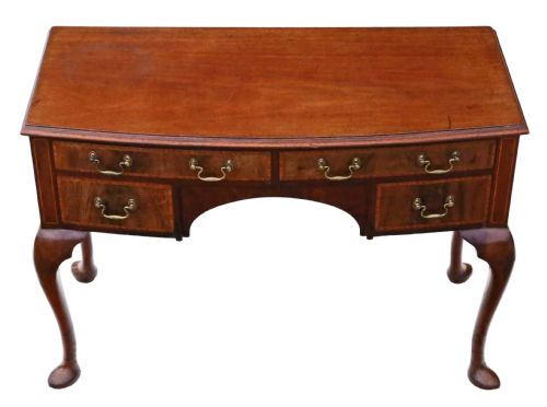 fig 1. Edwardian cross-banded mahogany writing table desk dressing