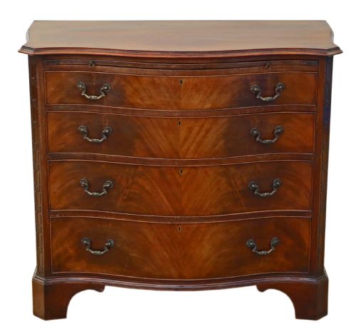 fig 1. Georgian revival serpentine flame mahogany chest of drawers