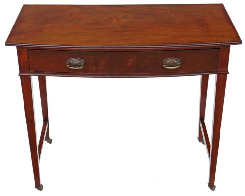 Victorian Bow Front Mahogany Writing Table Desk