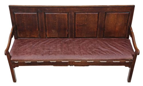 fig 1. Georgian Gothic oak settle hall seat bench sofa
