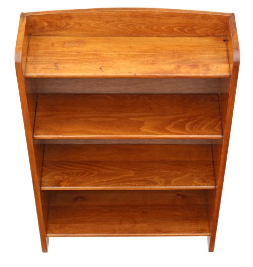 fig 1. Small adjustable beech bookcase display shelves