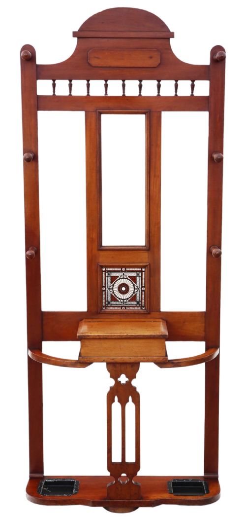 Victorian Mahogany Hall, Coat, Hat, Stick, Umbrella Stand