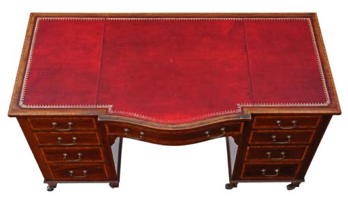 fig 1. Edwardian cross-banded mahogany twin pedestal desk