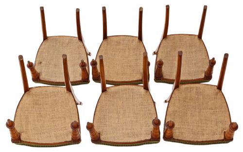 fig 2. Set of 6 Victorian Aesthetic walnut dining chairs