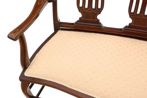 fig 1. Edwardian inlaid mahogany small sofa chaise longue