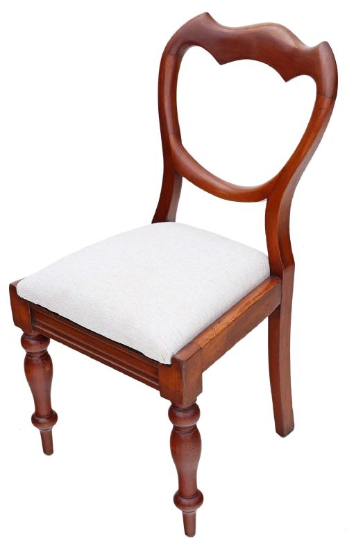 fig 2. Set of 4 Victorian mahogany cloud balloon back dining chairs