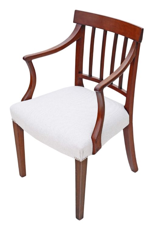 fig 1. 19th Century mahogany desk office elbow chair bar back carver 