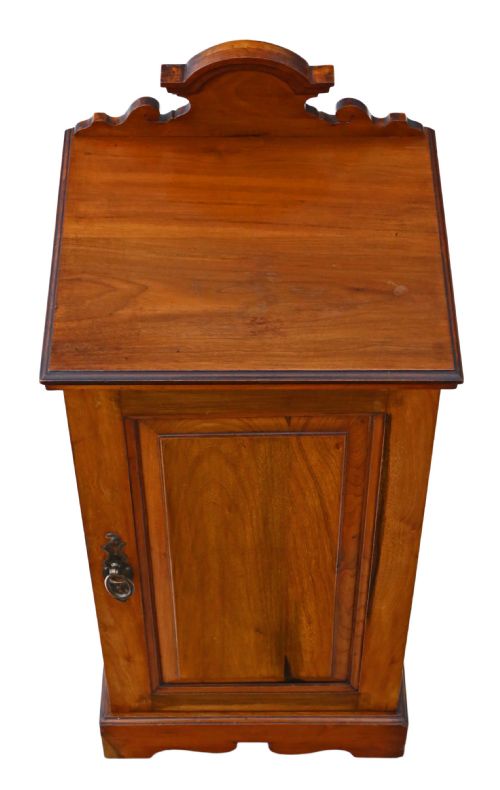 fig 1. Victorian walnut bedside table cupboard cabinet