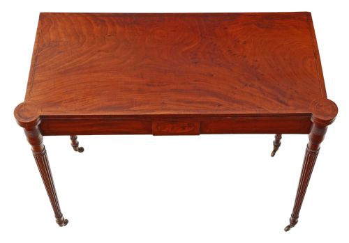 fig 1. Regency inlaid mahogany folding card tea console table