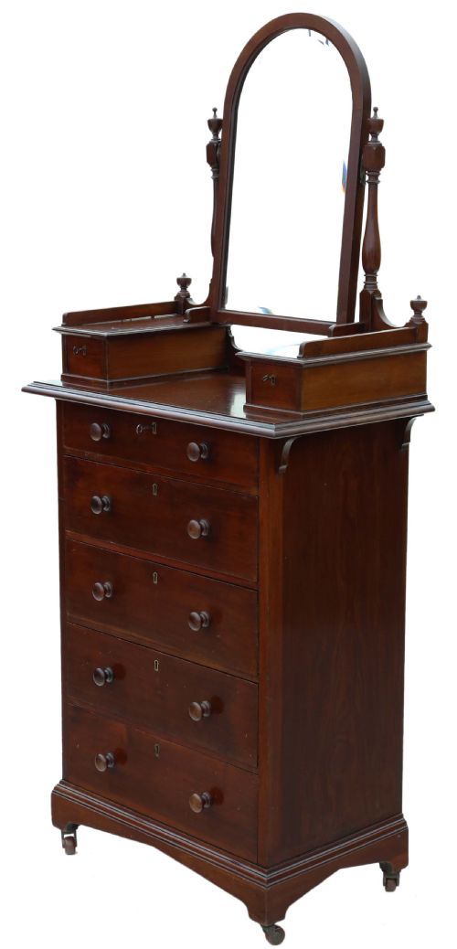 Victorian Mahogany Dressing Chest Table