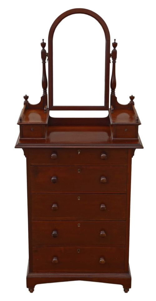 fig 1. Victorian mahogany dressing chest table