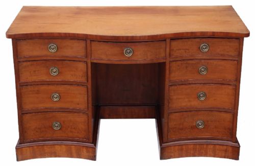 Victorian Mahogany Twin Pedestal Desk Writing Dressing Table