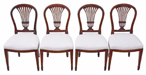 Rare Set of 4 Mahogany Georgian Dining Chairs