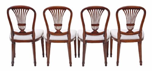 fig 1. Rare set of 4 mahogany Georgian dining chairs