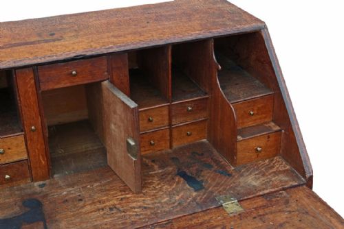fig 1. Georgian inlaid oak bureau desk writing table