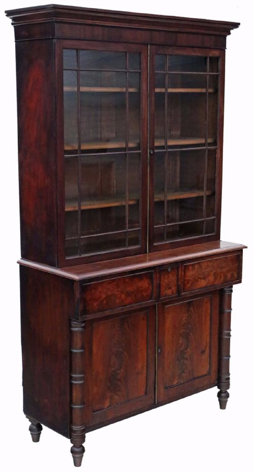 Georgian Mahogany Secretaire Bookcase Desk Writing