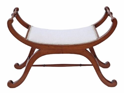 fig 1. C1850 mahogany x-frame stool seat foot